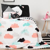 100186 Night Garden Twin Comforter Set & Throw Pillows - Dreamit