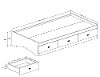 100183 Twin Mates Bed with Night Garden Comforter and Pillowcase - Tiara -6