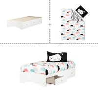 100183 Twin Mates Bed with Night Garden Comforter and Pillowcase - Tiara -5
