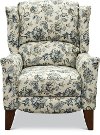 Cream and Blue High Leg Recliner - Jamie