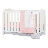 100197 White 2-in-1 Crib, Rail and Bedding - Angel