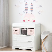 100199 White Changing Table and Wall Decals - Savannah