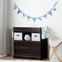100195 Espresso Changing Table with Runner and Pennant Banner - Savannah