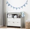 100272 Soft Gray Changing Table with Runner and Pennant Banner - Cookie-1