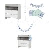 100272 Soft Gray Changing Table with Runner and Pennant Banner - Cookie-3
