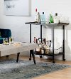 10633 Black Metal Bar Cart on Wheels - City Life