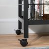 10633 Black Metal Bar Cart on Wheels - City Life-2