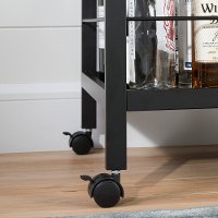 10633 Black Metal Bar Cart on Wheels - City Life-2