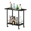 10633 Black Metal Bar Cart on Wheels - City Life-4