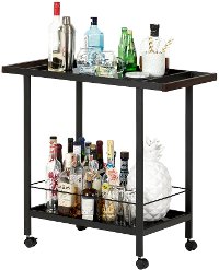 10633 Black Metal Bar Cart on Wheels - City Life-4