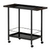 10633 Black Metal Bar Cart on Wheels - City Life-5