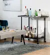 10633 City Life Black Metal Bar Cart on Wheels - South Shore