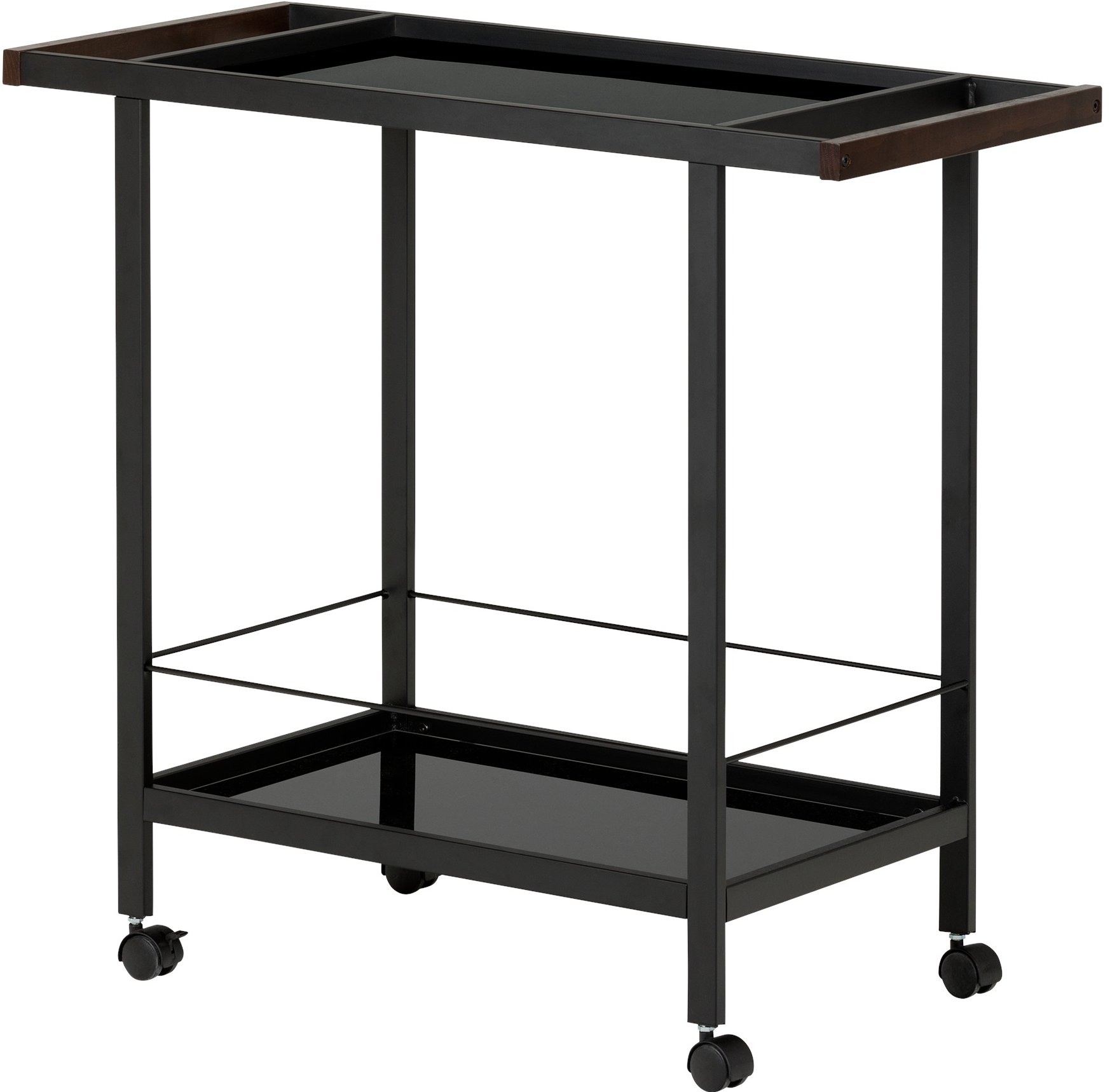 10633 City Life Black Metal Bar Cart on Wheels-5