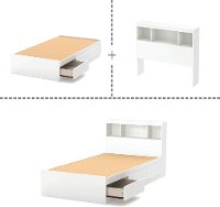 11250 White Twin Mates Bed with Bookcase Headboard - Reevo-3