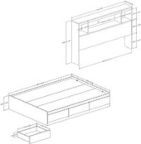 11251 Full Mates Bed With Bookcase Headboard (54 Inch) - Reevo -7