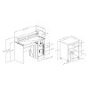 11266 Black Computer Desk with Keyboard Tray and Printer Stand - Axess-2