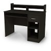 11266 Black Computer Desk with Keyboard Tray and Printer Stand - Axess-3