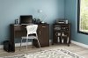 11267 Chocolate Brown Desk with Keyboard Tray and Printer Stand - Axess-1