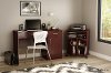 11268 Cherry Brown Desk with Keyboard Tray and Printer Stand - Axess