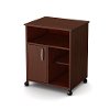 11268 Cherry Brown Desk with Keyboard Tray and Printer Stand - Axess-4