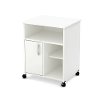 11269 White Desk with Keyboard Tray and Printer Stand - Axess-3