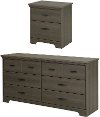 11270 Gray Maple Double Dresser & Nightstand - Versa