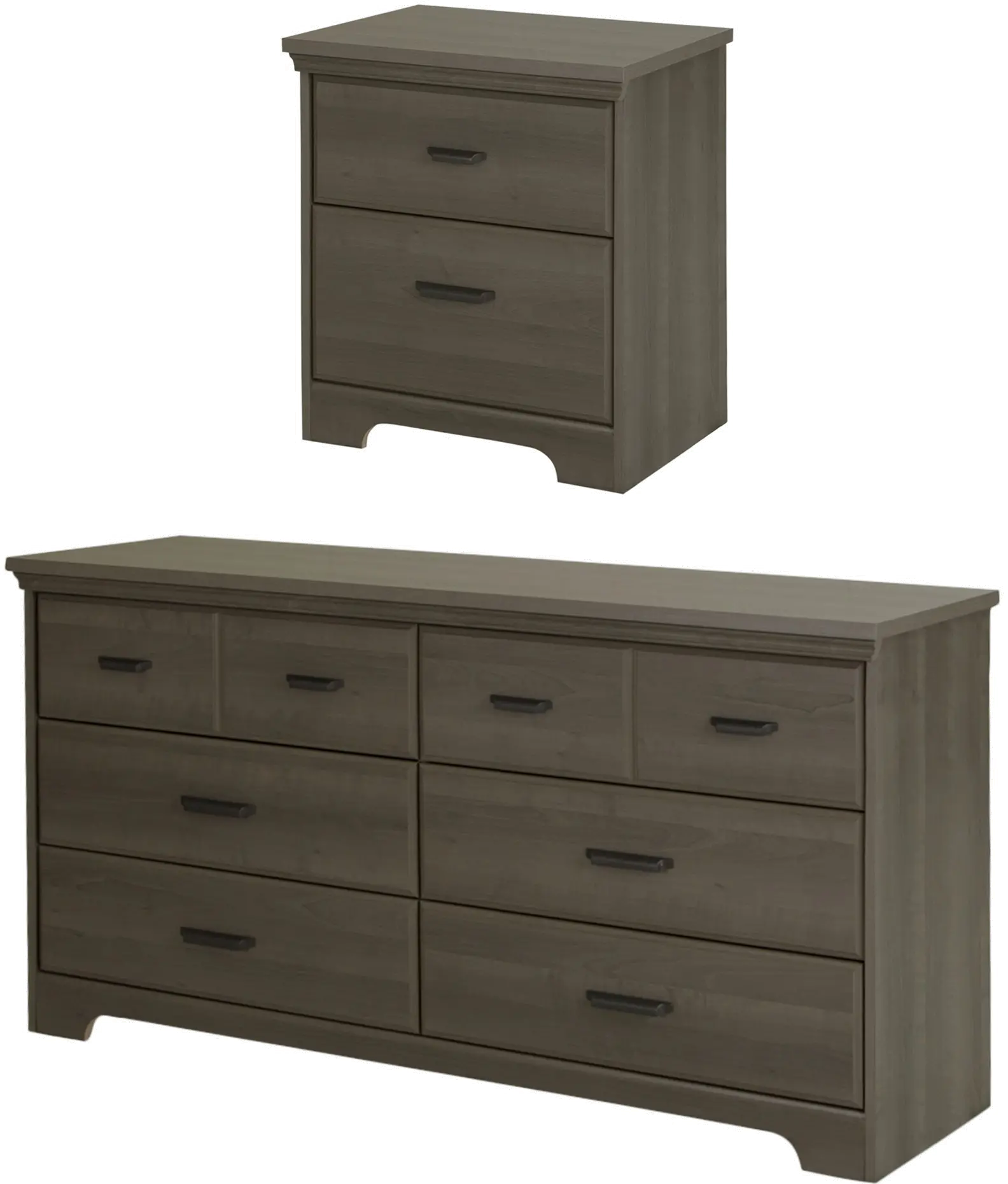 11270 Versa Gray Maple Double Dresser & Nightstand-1
