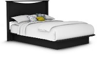 11275 Pure Black Queen Platform Bed with Headboard - Step One