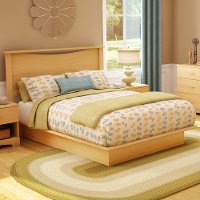 11278 Natural Maple Queen Platform Bed with Headboard - Step One