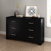 10447 Clearance Pure Black 6-Drawer Double Dresser - Gramercy