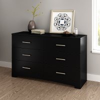 10447 Pure Black 6-Drawer Double Dresser - Gramercy