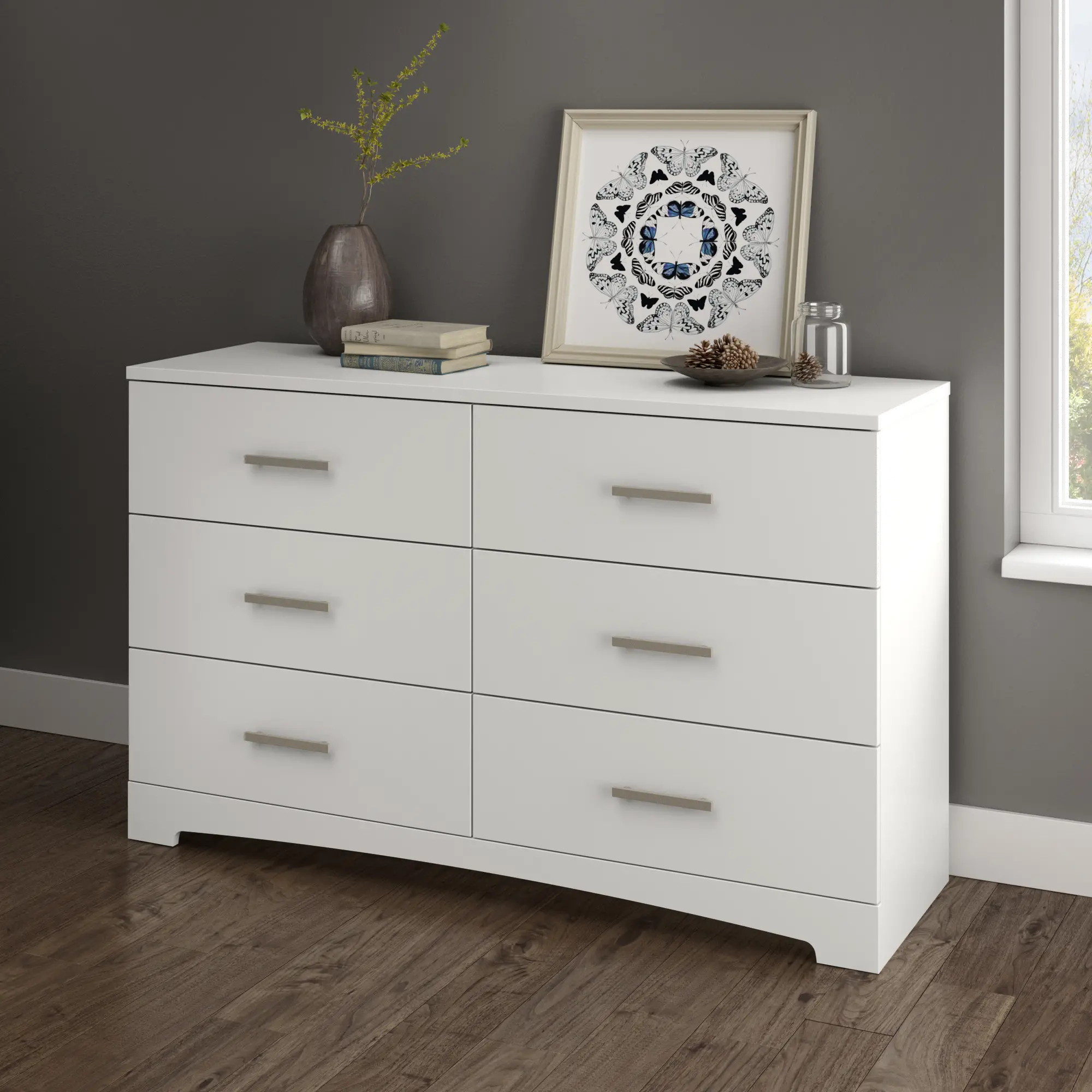 10450 Pure White 6-Drawer Double Dresser - Gramercy-1