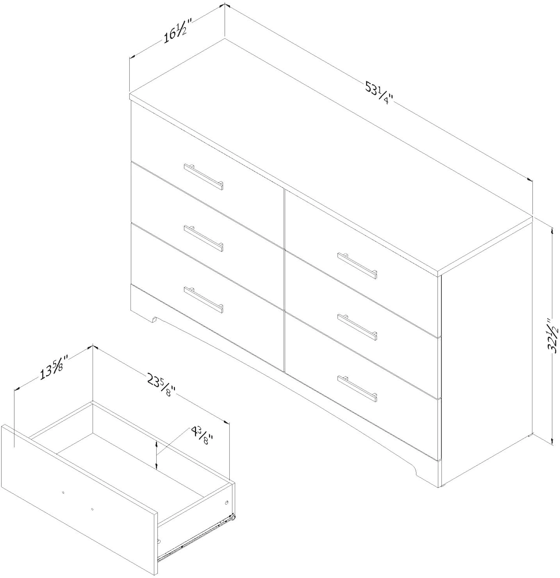 10450 Pure White 6-Drawer Double Dresser - Gramercy-2