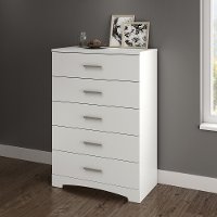 10451 Pure White 5-Drawer Chest of Drawers - Gramercy