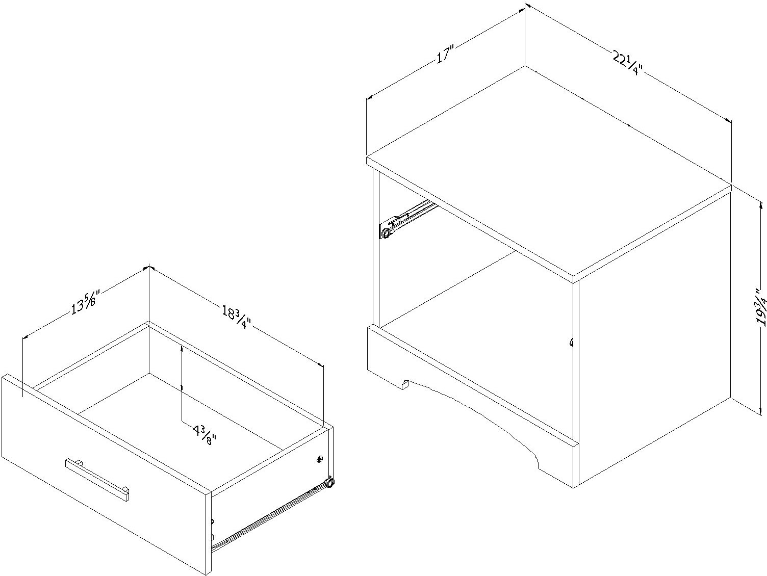 10449 Pure Black 1-Drawer Nightstand - Gramercy-2