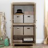 10316 Four-Door Rustic Oak Storage Cabinet - Hopedale-2