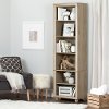10319 Narrow 6-Shelf Rustic Oak Bookcase - Hopedale