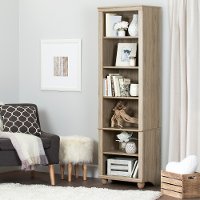 10319 Narrow 6-Shelf Rustic Oak Bookcase - Hopedale