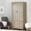 10320 Rustic Oak Storage Armoire with Two Drawers - Hopedale