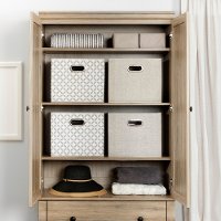 10320 Rustic Oak Storage Armoire with Two Drawers - Hopedale-3
