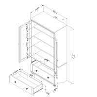 10320 Rustic Oak Storage Armoire with Two Drawers - Hopedale-4