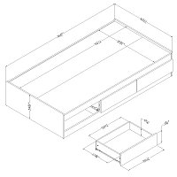 10595 Sand Oak Twin Mates Bed with Drawers - Savannah-3