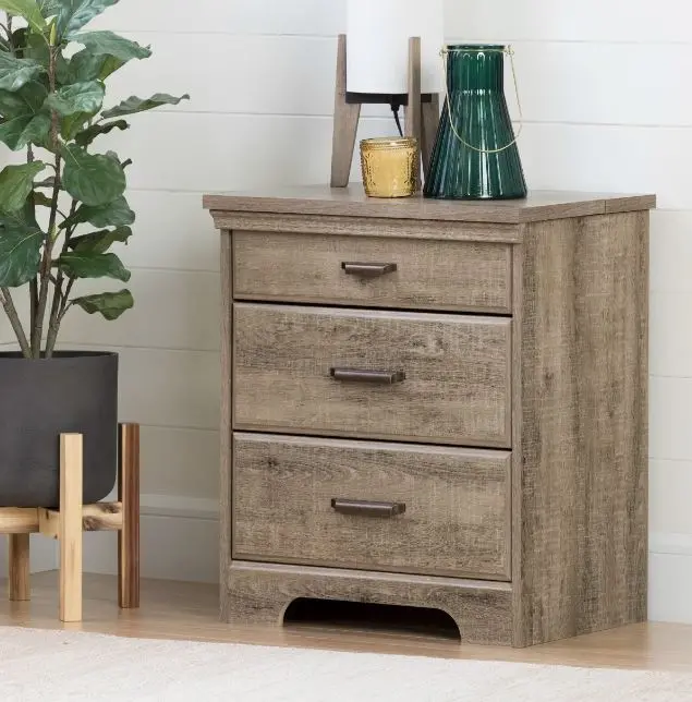 10555 Versa Weathered Oak Nightstand with Charging Station-1