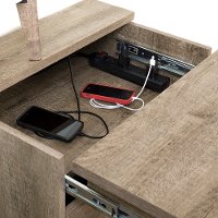 10555 Weathered Oak Nightstand with Charging Station - Versa-3