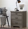 10556 Gray Maple Nightstand with Charging Station - Versa