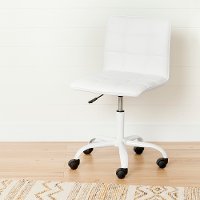 100206 Modern White Office Chair with Quilted Seat - Annexe