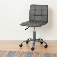 100207 Modern Gray Office Chair with Quilted Seat - Annexe