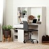 100210 Modern White Oak Desk and Gray Office Chair - Annexe