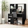 100211 Modern Black Oak Desk and Gray Office Chair - Annexe