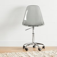 100214 Clear Smoked Gray Acrylic Office Chair with Wheels - Annexe